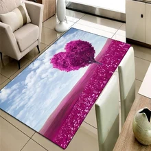 Фиолетовый ферма в дереве голубое небо Цветочный Цветок 3d принт Нескользящая микрофибра Гостиная декоративный современный моющийся коврик