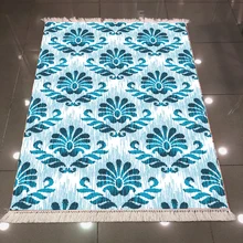 Else синий Дамаск Tradional Аутентичные Винтаж Дизайн 3d принт, микроволокно Нескользящие сзади моющиеся декоративные Kilim области ковры