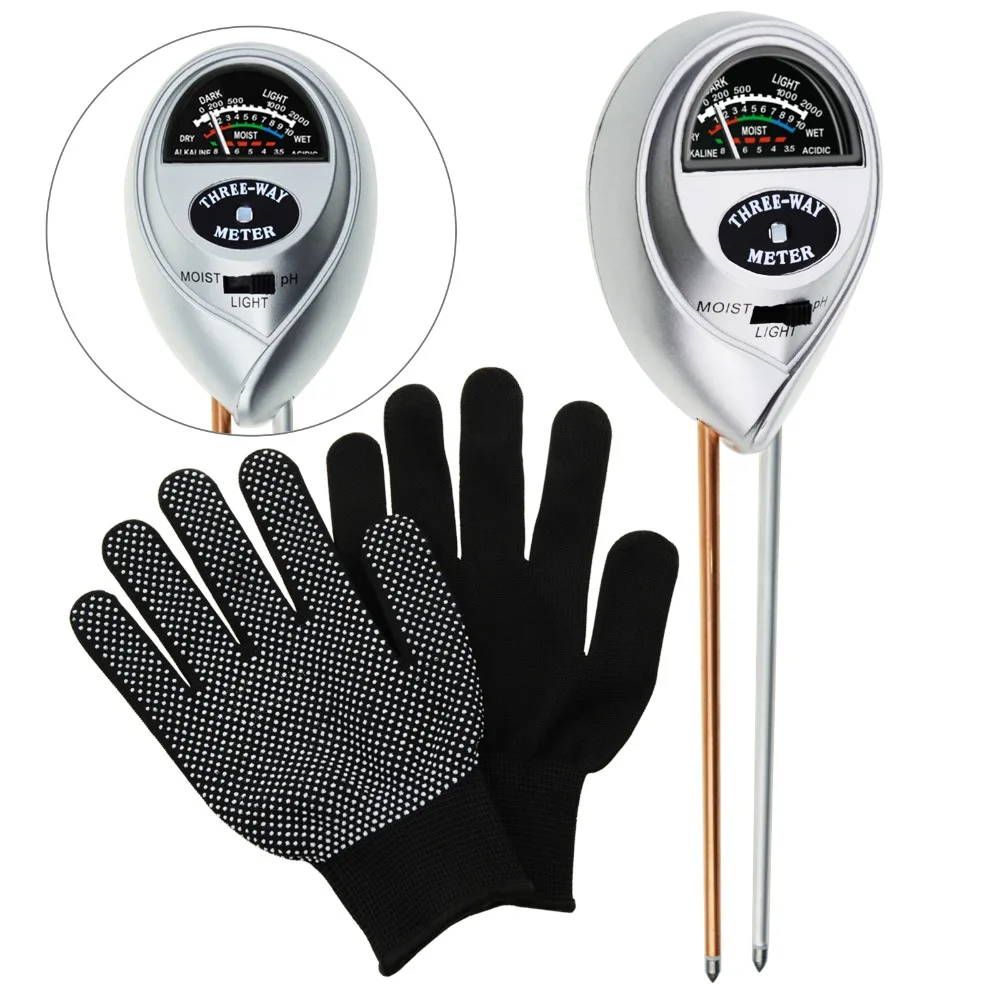 

3-in-1 Soil pH Moisture Light Meter Tester Probe Sensor, Gardening Plants Growth Watering Quality Monitoring Acidity Test