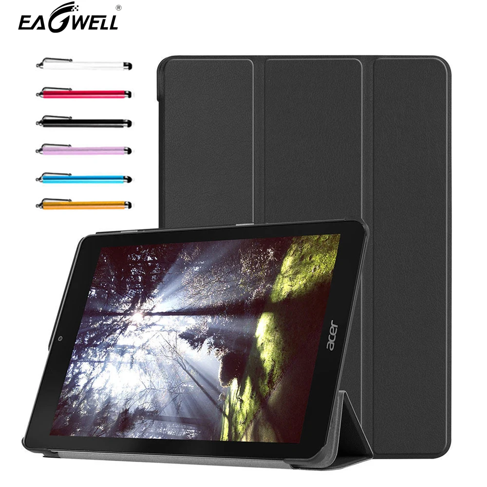 Eagwell Smart Case For Acer chromebook tab 10 Tri-fold Slim PU Leather Sleep/wake Tablet Protec Cover Shell Funda Free Stylus