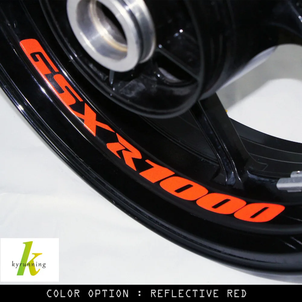 

8 X CUSTOM INNER RIM DECALS WHEEL Reflective STICKERS STRIPES FIT SUZUKI GSXR 1000