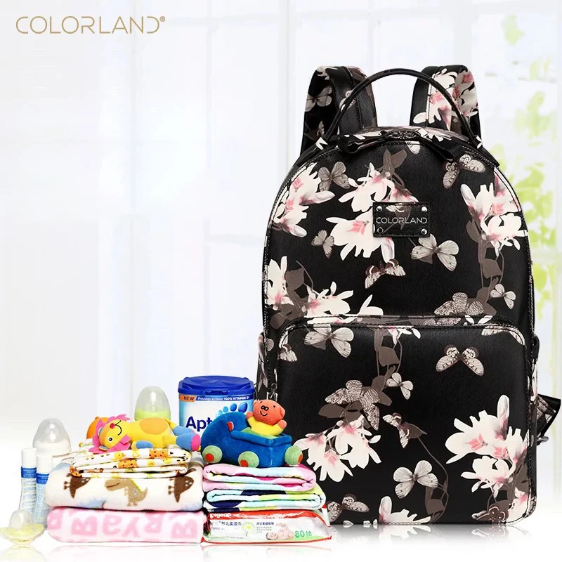 

2019 Spring/Summer Series Multi-function Mommy Bags Baby Diaper Bags Backpacks PU Material Waterproof and Durable Commuter Bags