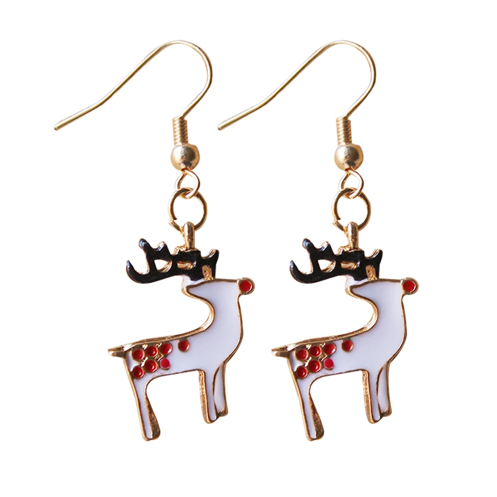 Women's Christmas Tree Deer Pendant Cute Ear Hook Earrings Jewelry Xmas Gift | Украшения и аксессуары