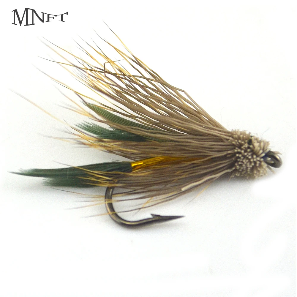 MNFT 10PCS 6 Brown Muddler Minnow Dry Fly Hooks Fishing Trout Salmon