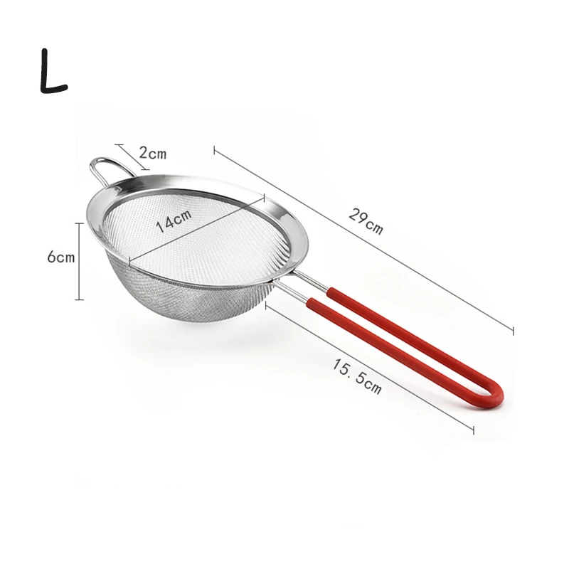Нержавеющая сталь муки Сита Шейкеры провод фильтр для масла с тонкой сеткой СИТО ДУРШЛАГ кухонные инструменты для выпечки Кондитерские инструменты - Цвет: 14 cm