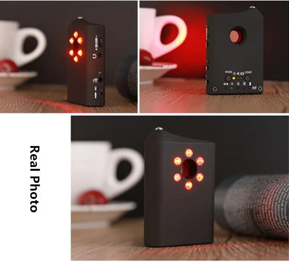 New Laser Anti-spy Detector Hidden Cam GSM Audio Bug Finder GPS Signal Lens RF Tracker Vibrating/Sound Alarm CC309