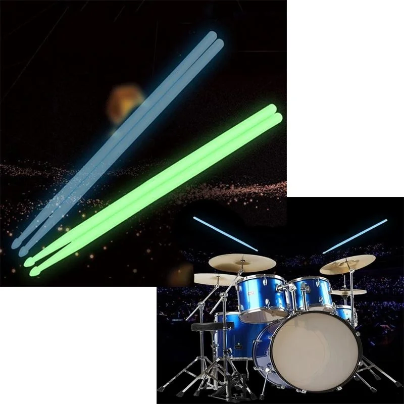1 пара профессиональные светящиеся барабанные палочки 5A нейлоновые барабанные палочки музыкальные инструменты, барабан палочки