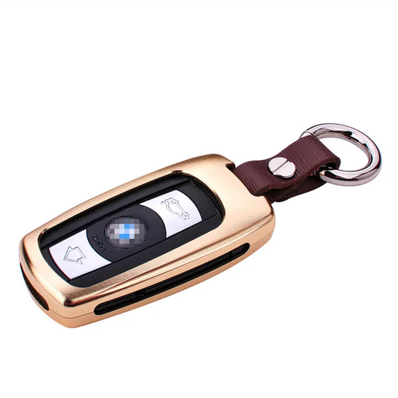 Алюминий сплав ключа автомобиля чехол Обложка Ключевые shell для BMW 1 3 5 6 7 серии X1 X5 X6 E90 e92 E93 Smart Auto Пульт дистанционного управления держатель