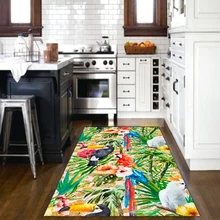 Еще тропические попугаи кобура листья животных 3d принт Нескользящая микрофибра кухня современный декоративный моющийся коврик
