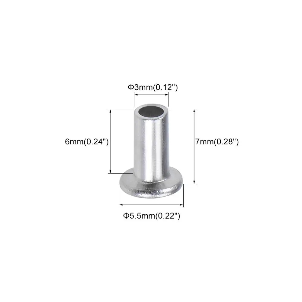 UXCELL 100 шт алюминиевые плоские головки полутрубчатые заклепки M2x12/M2.5x4/M2.5x10/M3x6/M3x9/M4x12/M4x20/M5x12/M6x12mm серебристые заклепки