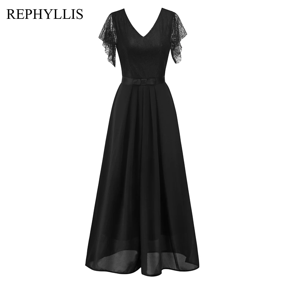 Женские элегантные кружевные прозрачные вечерние платья REPHYLLIS с V образным