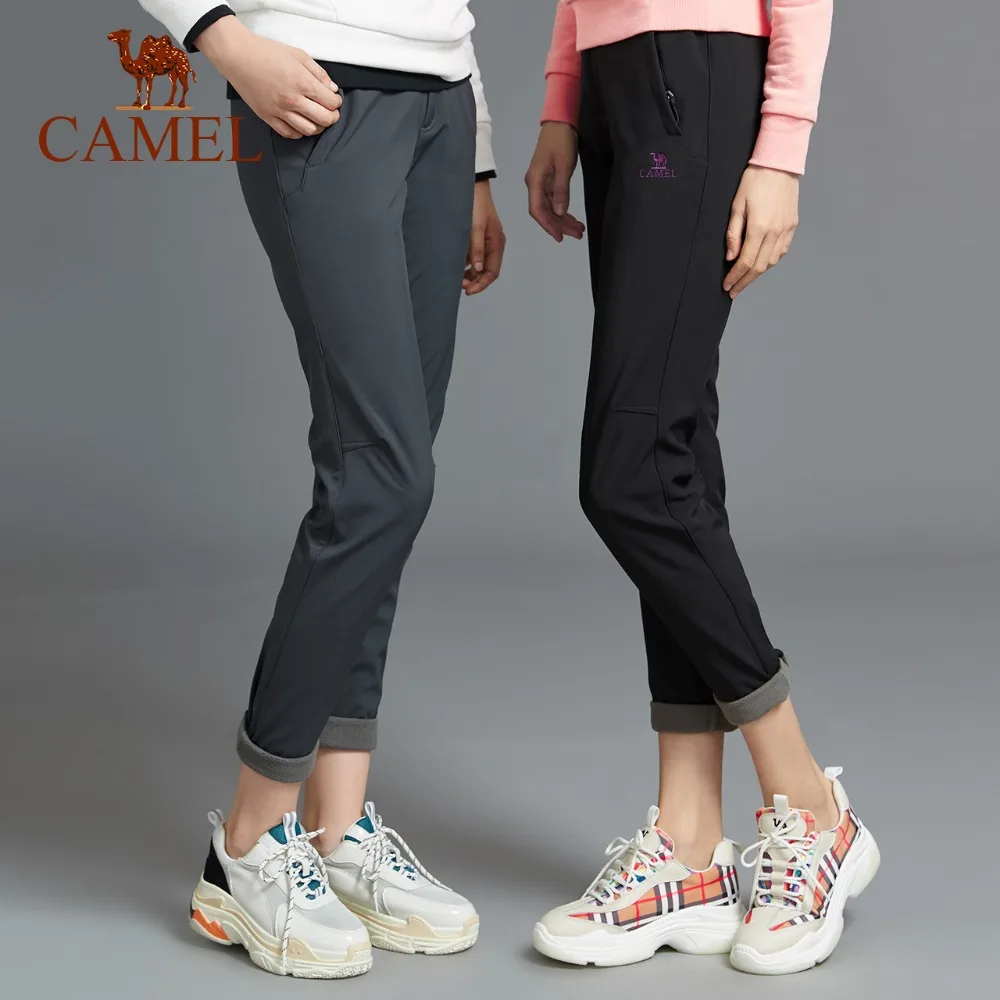 CAMEL nuevo de senderismo de Mujer Pantalones impermeables a prueba de viento de otoño e invierno al aire libre de lana interior deporte escalada táctica Trekking Pantalones