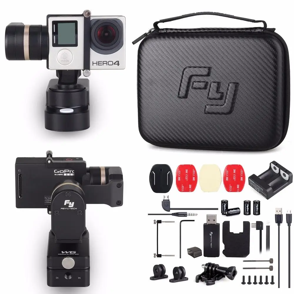 Feiyu FY-WG 3-осевой переносной ручной карданный стабилизатор для Gopro Hero 3 3+ 4 Mini camera lcd Touch BacPac