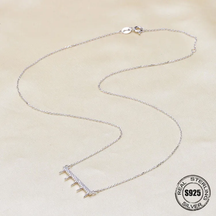 Necklace Pendant Findings S925 Sterling Silver Necklace Chain Settings Jewelry Parts Fittings