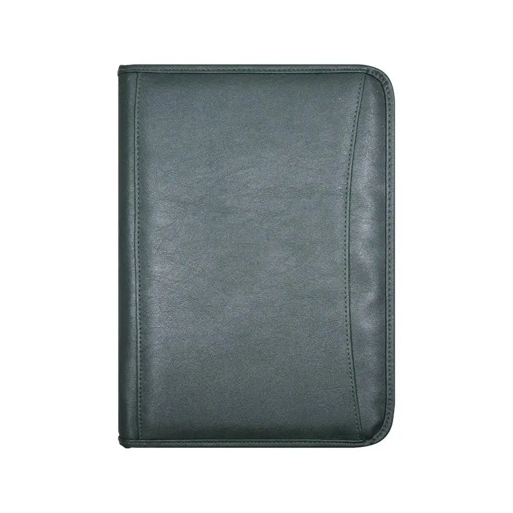 Godery на Молнии Padfolio Портфолио Binder, кожаный деловой портфель, 8,5x11 линованный блокнот, органайзер для офисных принадлежностей, Черный Zipp - Цвет: Green