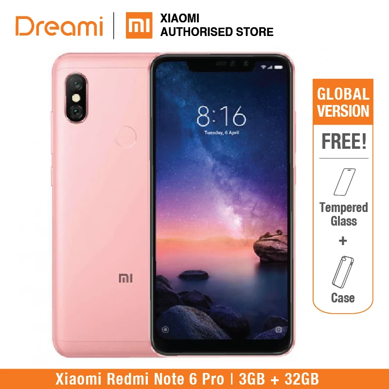 

Global Version Xiaomi Redmi Note 6 Pro 32GB ROM 3GB RAM (Brand New and Sealed) redmi note6 pro