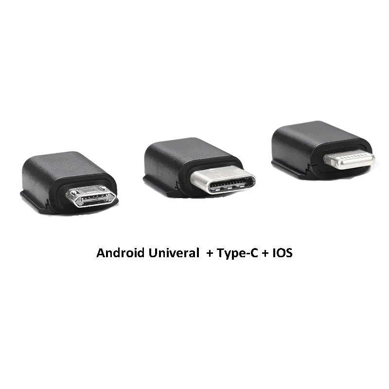 Osmo карманные аксессуары телефонный разъем Micro USB TYPE-C Android IOS разъем для DJI OSMO Карманный смартфон адаптер iPhone - Цвет: Черный