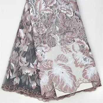 

2018 Hot Sale Nigerian Laces Fabrics High Quality Tulle African Laces Fabric Wedding African French Net Lace A956-1