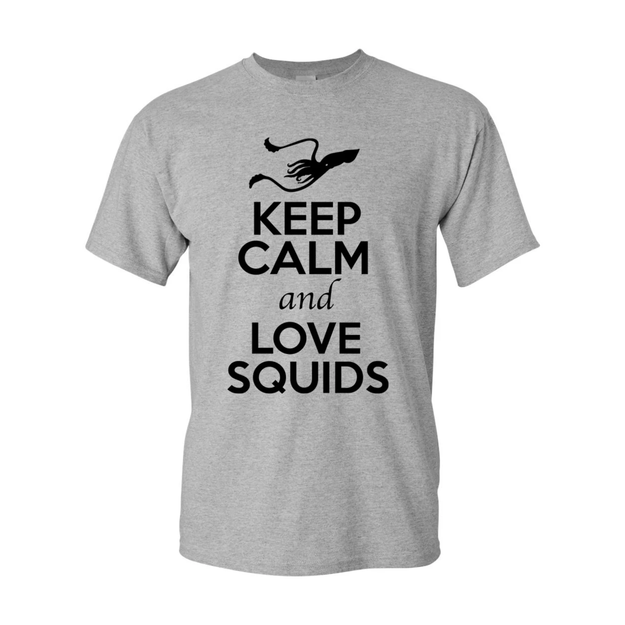Keep Calm And Love Squids Animal Lover Adult T-Shirt Tee 2386 (3)