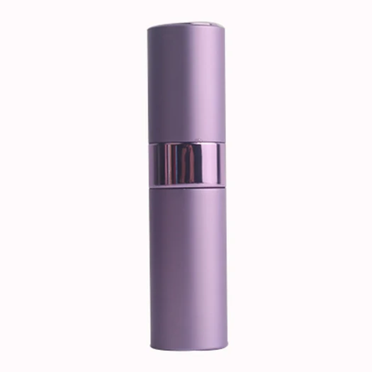 1 шт 8 мл Дамская мода портативный мини дорожный парфюмерный флакон с распылителем 4 цвета бутылки для парфюма Спрей аромат насос чехол - Цвет: Фиолетовый