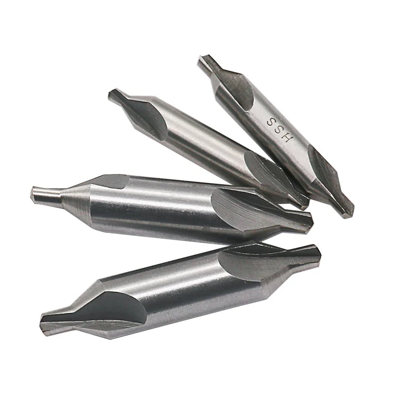 JIGONG 10pcs HSS Combined Center Drills Bit Set Countersinks 60 Degree Angle 1/1.5/2/2.5/3/3.5/4/4.5/5/6mm