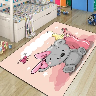 Розовый Пол, детская серая коала, бутылка для молока, 3d принт, нескользящая микрофибра, детские украшения для детской комнаты, коврик для детской комнаты, детский коврик