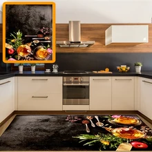 Черный пол для завтрака медовый красный помидор чай Cuo 3d принт Нескользящая микрофибра кухня современный декоративный моющийся коврик