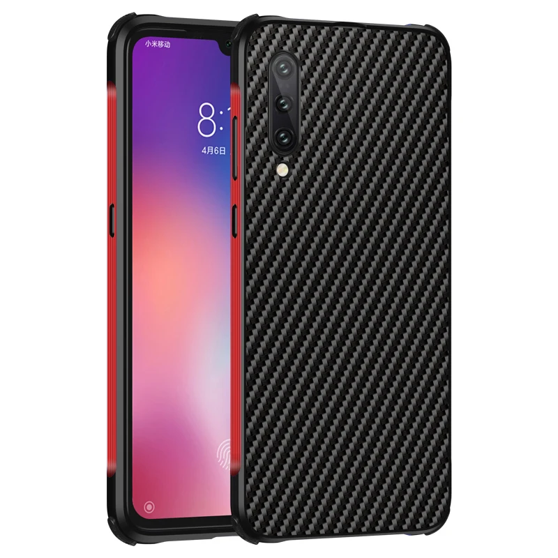

Conelz for Xiaomi Mi 9 Case Cover Aluminum Alloy Bumper Carbon Fiber TPU Case Cover Protective Shell for Xiaomi Mi 9