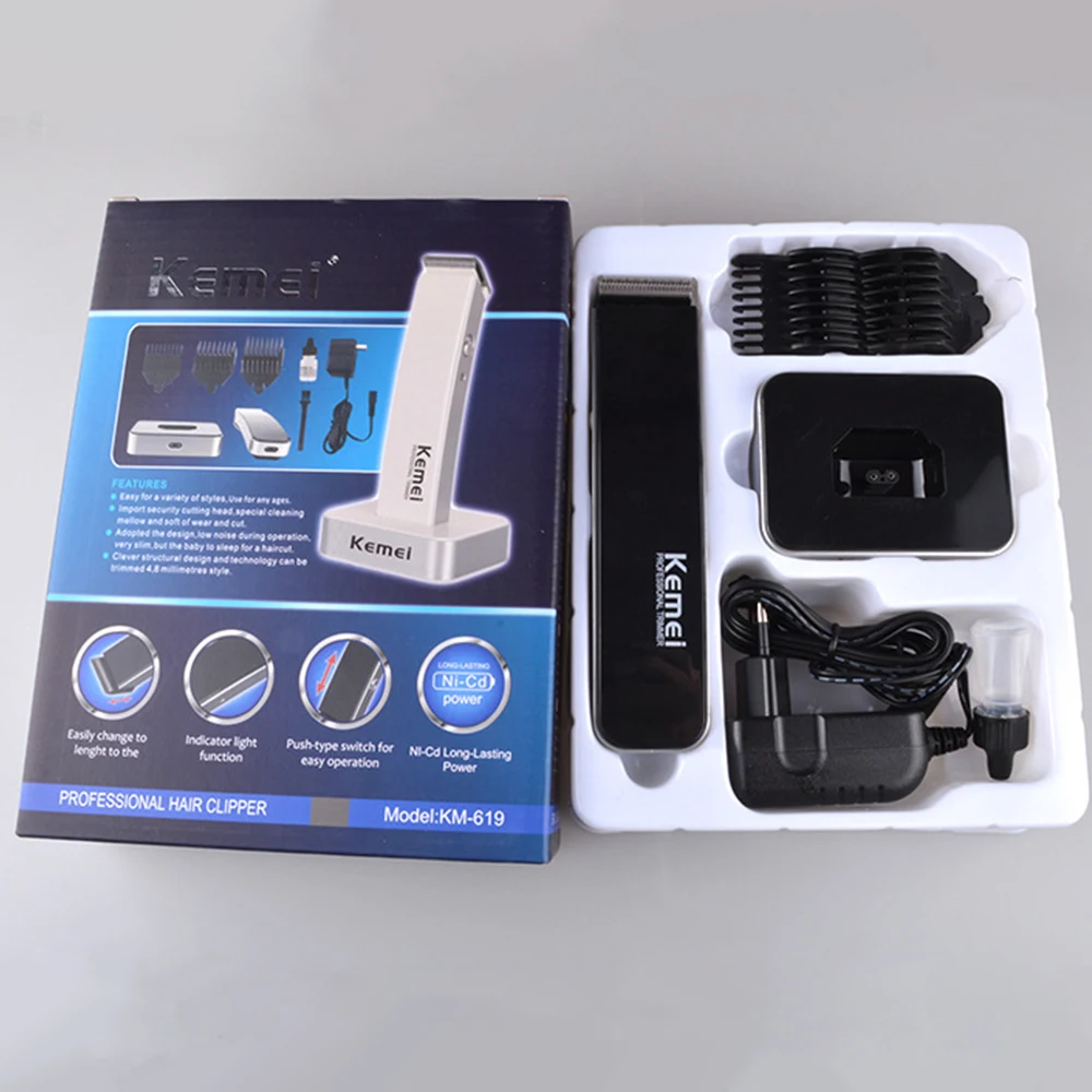 Kemei Orginal Pro Electric Clipper Hair Trimmer Beard Rechargeable Haircut Hair Cutter Men Hair Cutting Machine 619 Kemei Orginal Pro Electric Clipper Hair Trimmer Beard Rechargeable Haircut Hair Cutter Men Hair Cutting Machine 619