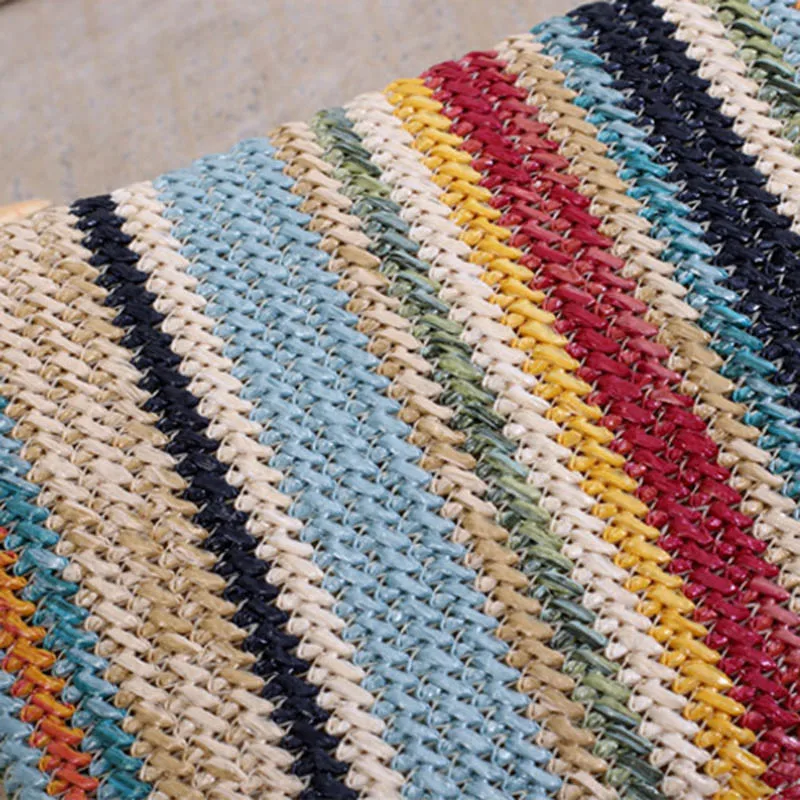 Women Daily Clutch Bag Female INS Popular Stripe Lady Mini Knitted Casual Handbag Holiday Hot Summer Beach Straw Bags SS3156 (9)