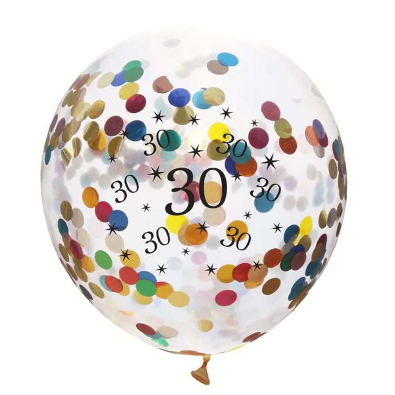 Красочные 80 70 60 50 40 30 Юбилей конфетти для воздушного шара на день рождения воздушные шарики в возрасте 30 40 50 лет День рождения S7YN