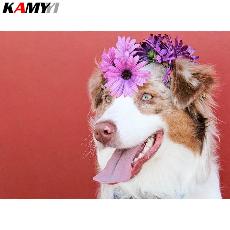 

Full Square Diamond embroidery Full Diamond mosaic DIY 3D Diamond painting Cross stitch Flower dog rhinestones