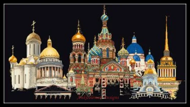Набор для вышивания счетной вышивки крестом Рукоделие-рукоделие 14 ct DMC color DIY Arts Handmade Decor-знаменитая коллекция городов - Цвет: Petersburg 390x216