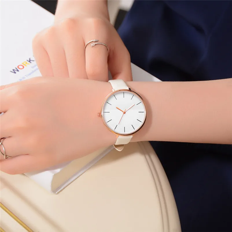2018 High Quality women fashion casual watch luxury dress Leather band Quartz Analog Wrist Watches clock relogio feminino A06 (1)
