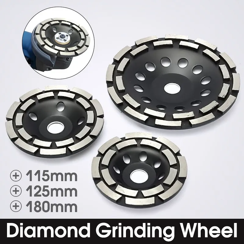 

115mm/125 mm/180 mm Diamond Segment Grinding Cup Wheel Disc Double Row Millstone Brick Cut For Angle Grinder
