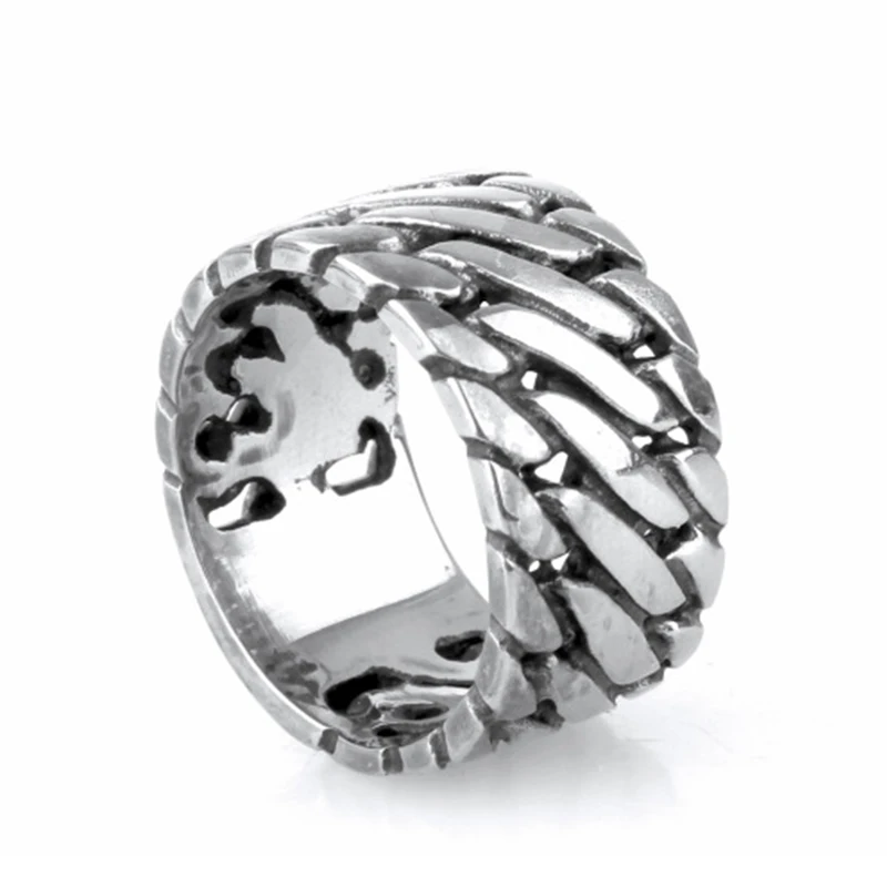 

Stainless Steel Ring for Men Male Silver Chain Retro Style Steel Gothic Viking Eternity Biker Rings Jewelry Findings VR102