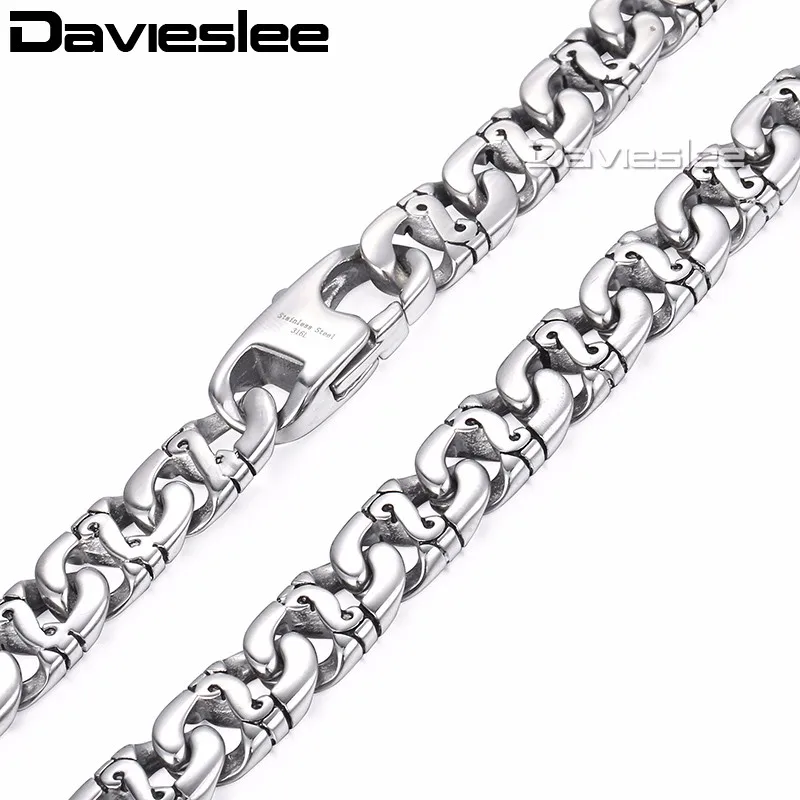 CUSTOMIZE SIZE 9 5MM 316L Stainless Steel Necklace Biker Link Chain Wholesale Top Quality Mens Boys