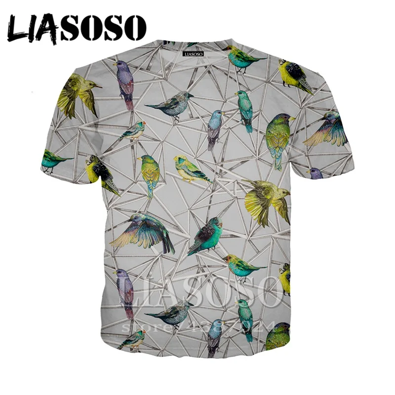 

LIASOSO Women tshirt bird shirt streetwear parrot hip hop homme 2019 3D print Harajuku coat men t shirt/Hoodies/Sweatshirt D670