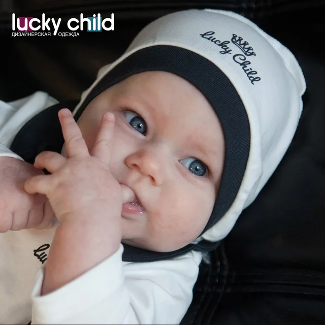 Чепчик Lucky Child с начёсом для девочек и мальчиков, арт. 29-10f, 1 шт (Шахматы) [сделано в России, доставка от 2-х дней]
