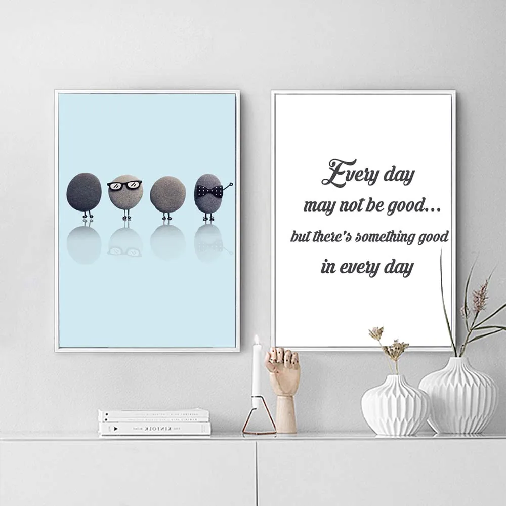 Positive Quotes Canvas Art Painting Funny Stone Poster Nordic Style