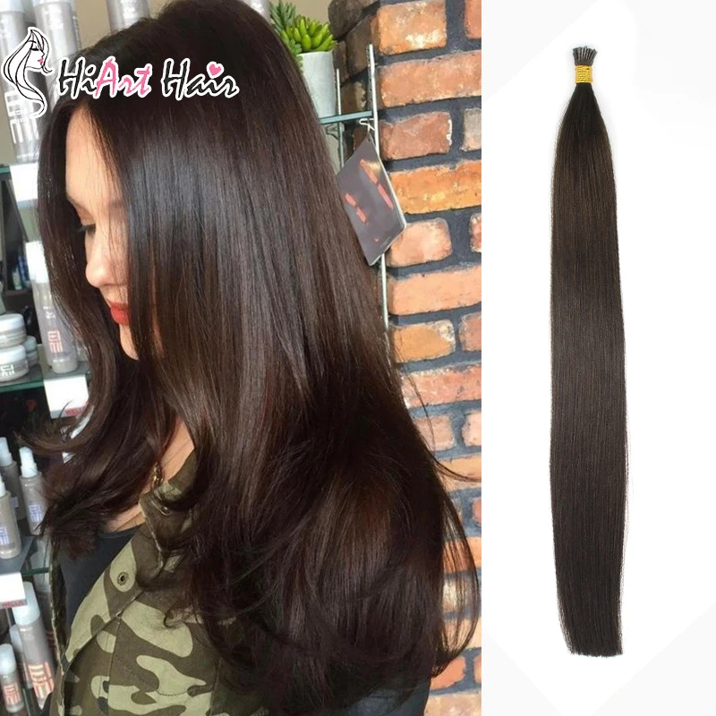 Hiart 0 8g Pc I Tip Hair Extensions In Human Remy Hair Dark Brown
