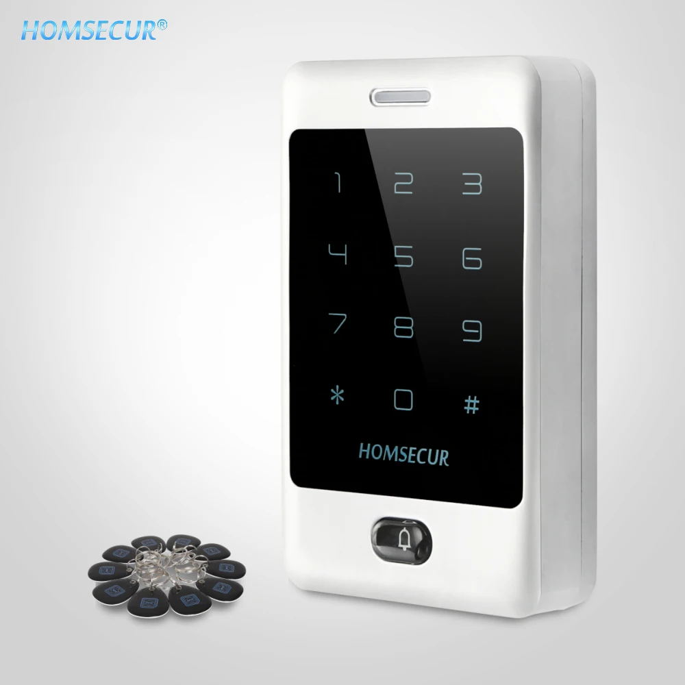 

HOMSECUR Waterproof Anti-Vandal Standalone IC Metal Access Control With Doorbell