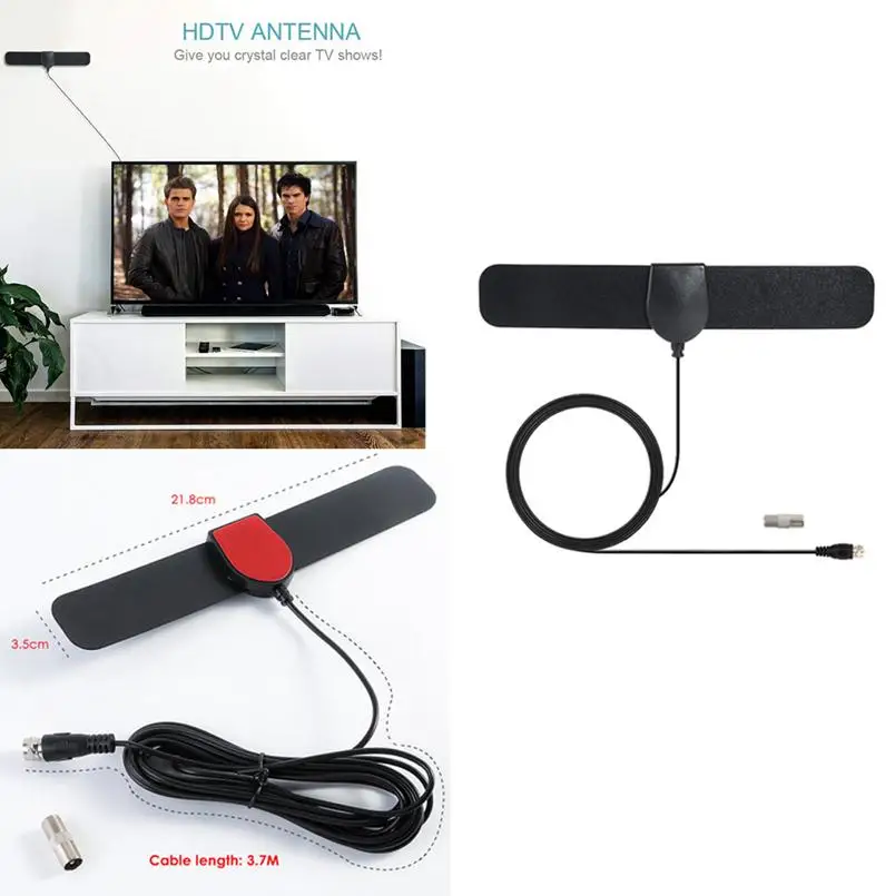 1080P 4K Antenna Digital HDTV Ultra Thin 350 Miles Range Indoor TV Antenna Not Included Amplified