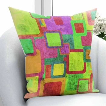 

Else Green Yellow Pink Phosphorous Color Box Geometrics 3D Print Throw Pillow Case Cushion Cover Square Hidden Zipper 45x45cm