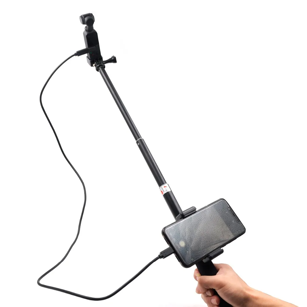 Selfie Stick Extension Rod Pole for DJI OSMO POCKET with 100cm Cable