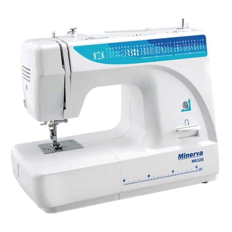 Швейная машина Minerva M832B (32 швейных операции, мощность 70 Вт, длина стежка: 4 мм, 800 об/мин, Быстрая замена лапок, Реверс, Подсветка, Работа двойной иглой)