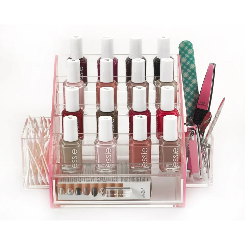 

Acrylic Nail Polish Organizer Makeup Storage Box Desktop Storage Desk Cosmetic Display Make Up Holder