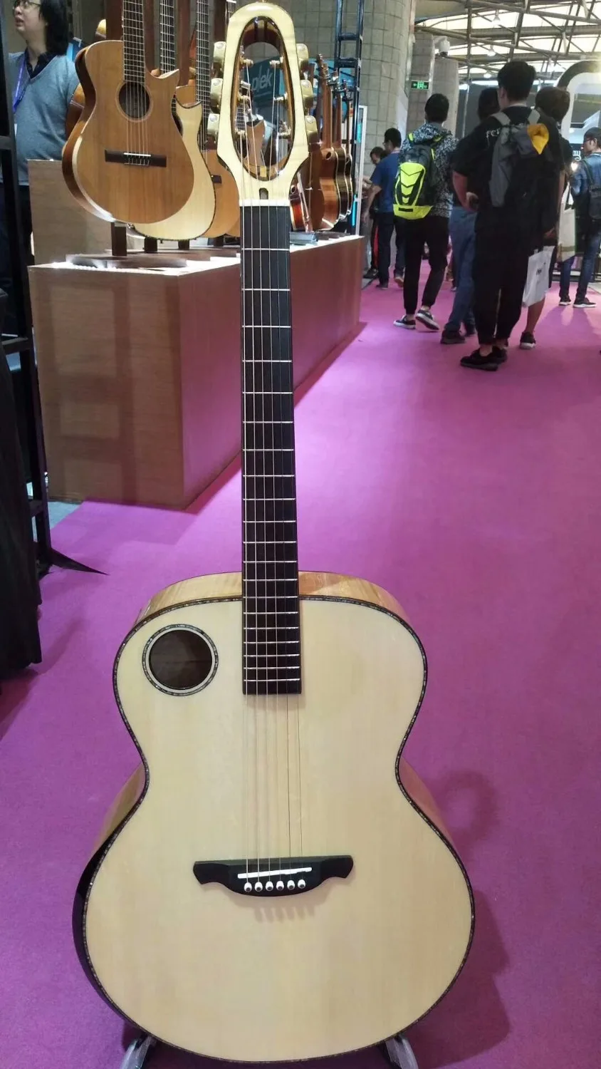

free shipping AAAA all solid Mc pherson style Ryan unique side soundhole guitar gotoh tuner peg customize acoustic guitar