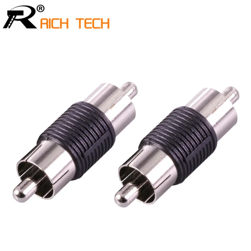 

3Pcs RCA Plug Straight RCA male male Connector Black Plastic Nickle Audio/Video Adapter