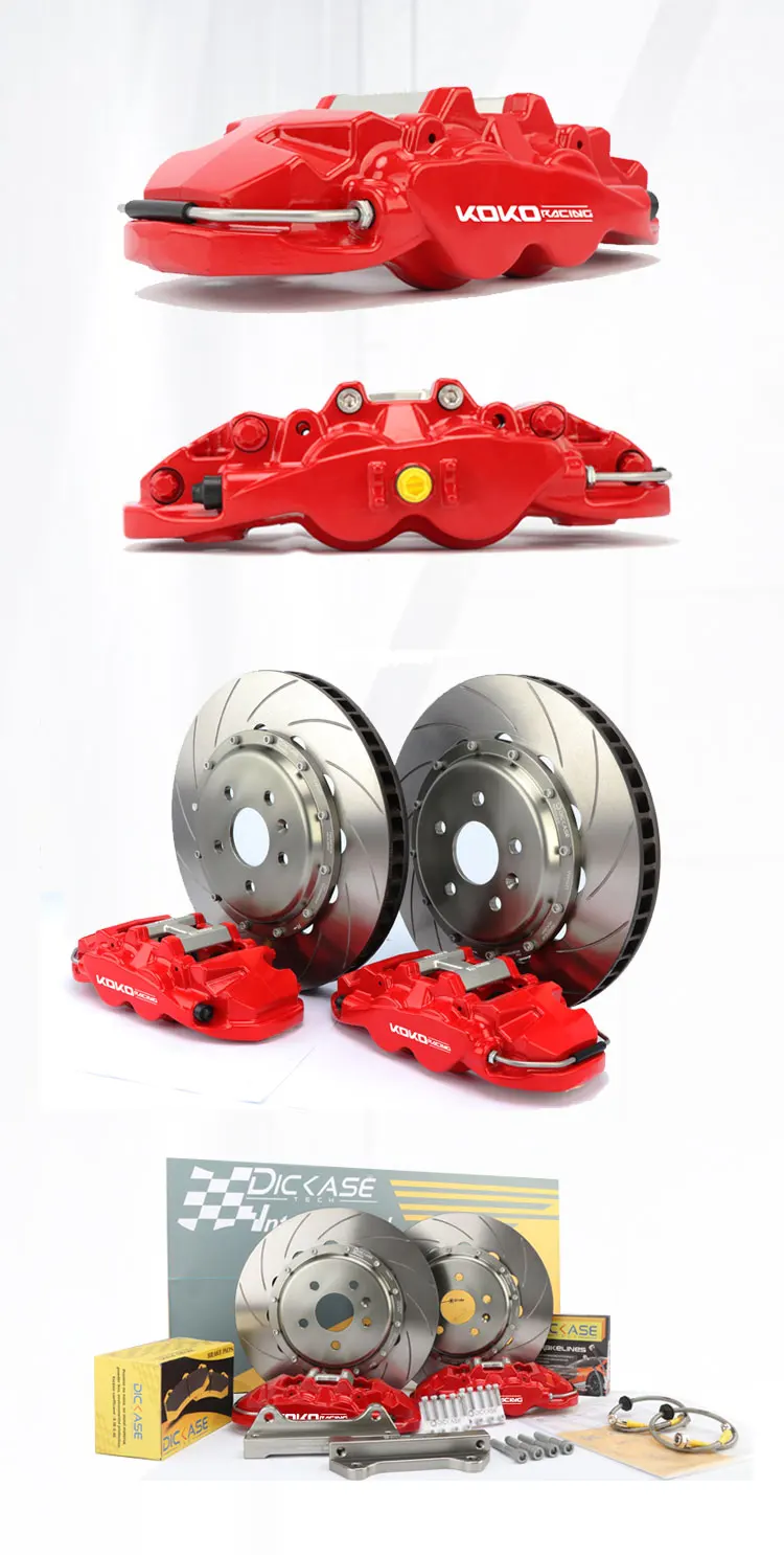 KOKO Racing car аксессуары WT8530 4 горшок тормозной суппорт с тормозной шланг с тормозной ротор с удовлетворить шляпа с тормозных колодок